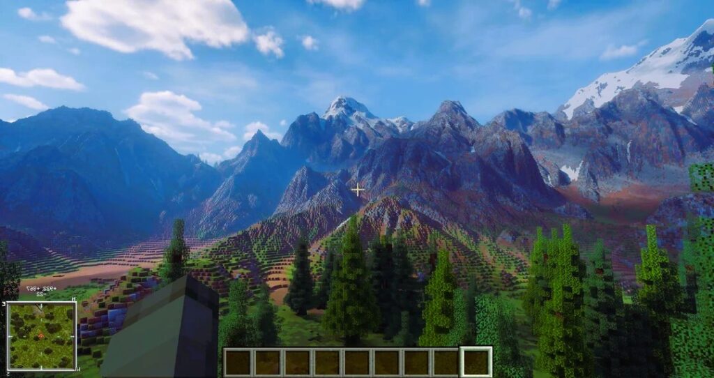 Realistic terrain in Minecraft